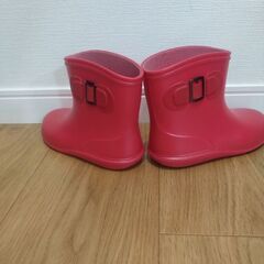子供用長靴（ショート丈）　17cm 赤色　KenKenPaの画像