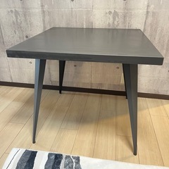 80cm×80cm アイアンダイニングテーブル　ダークグレー　マ...
