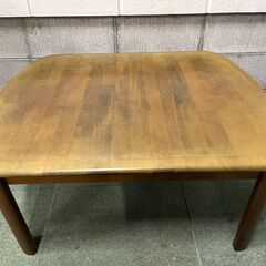 木製 座卓 ローテーブル 天然木 幅90cm×奥行74cm×高さ41cm の画像