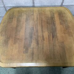 木製 座卓 ローテーブル 天然木 幅90cm×奥行74cm×高さ41cm の画像