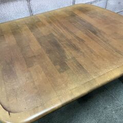 木製 座卓 ローテーブル 天然木 幅90cm×奥行74cm×高さ41cm の画像