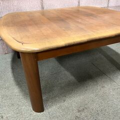 木製 座卓 ローテーブル 天然木 幅90cm×奥行74cm×高さ41cm の画像