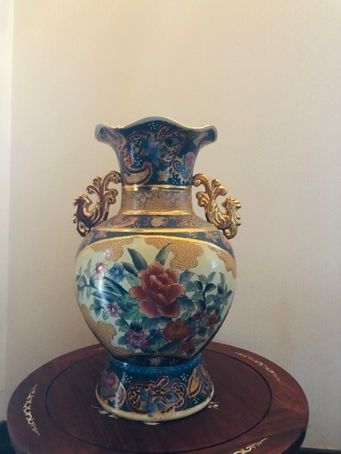 ♦琉球 飴釉掻落し 魚紋文様 双耳壺 瓶 沖縄花瓶 珍物珍品 古美術品 骨董品 ♢琉球 飴釉掻落し 魚紋文様 双耳壺 瓶 沖縄花瓶 珍物珍品 古