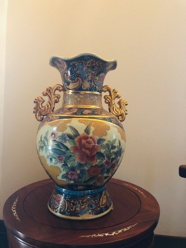 薩摩焼双耳青粒金襴手壺 (koko) 田尾寺のインテリア雑貨/小物