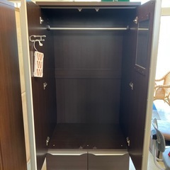 K2507-119 ワードローブクローゼット ダークブラウン 上下分割可 キズ汚れ有りの画像