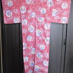 岡重OKAJIMA★菊に雪輪浴衣★赤の画像