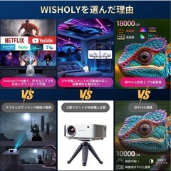 【新品】プロジェクター 家庭用 Android TV搭載 小型 軽量の画像
