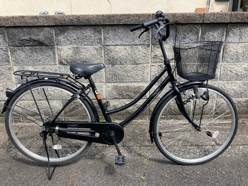 【26インチ自転車】美品❗️変速なし　前カゴ新品❗️若林自転車　浜大津店　SALE中❗️