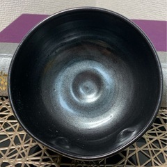 配送可能　黒茶碗　 茶道具　在銘　作家物　茶器　茶碗　抹茶碗　時代物　アンティーク　古道具　骨董　古玩　古董　陶印有　の画像