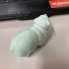 ☆値下げ☆Y2507-309 陶器製羊置物 中古の画像