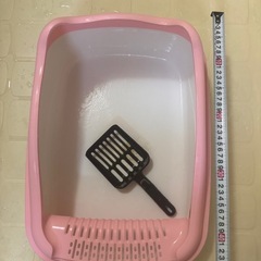 猫用トイレ 中型ピンクの画像