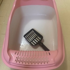 猫用トイレ 中型ピンクの画像
