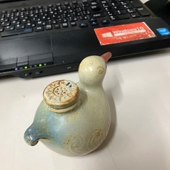 ☆値下げ☆Y2507-318 炻器製さぎ型汁次 土色 しょう油入れにも最適 中古美品の画像