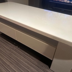【譲り手決まりました】【無料】 白ローテーブル 120×50×40