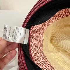 レディース　ストロー中折れハット　57.5cm　の画像