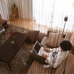 【新品】ひもスクリーン 100×200cm ストリングカーテン のれん 間仕切り おしゃれ インテリア オフィス家具の画像