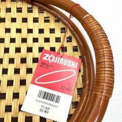 【R364】ZOJIRUSHI/象印/籐トレー/柄タイプ(大)/TT-A01/KS格子/お盆/籐/ラタン/トレー/未使用/長期保管品/タグ付き/フィリピン製の画像