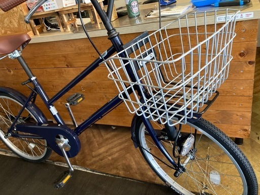 【SALE！7月末まで防犯登録無料！前後タイヤ・チューブ新品！】シングルギア　20インチミニベロ　ネイビー