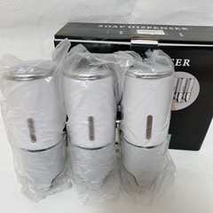 シャンプーディスペンサー 壁掛け式 大容量 白 3本セット ホテルライク　ホワイトの画像