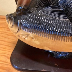 木彫の熊　熊の置物　オブジェの画像