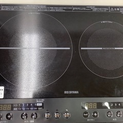 ○【中古家電】  IRIS  OHYAMA  2口 ガスコンロ  2021年製   IHK-W13S-B  の画像