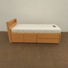 ≪引取り限定≫シングルベッドフレーム マットレス付き 87182円 80001230の画像