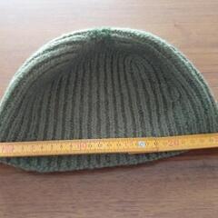 リブ編みニット帽 カーキの画像