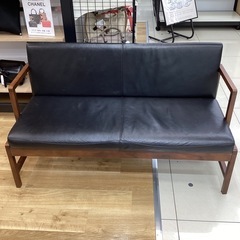 2人掛けソファー ブラック×ダークブラウン