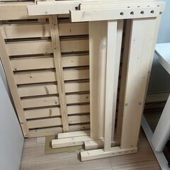 【美品】ベッドフレーム　2セット　定価56,760円(2セット)　天然木すのこ　耐荷重150kg　シングルベッド　高さ調整　ホルムアルデヒド検査＆耐加重検査済の画像