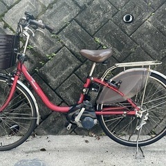 大阪府　パナソニック　 電動アシスト自転車 レッド　バッテリー12ah 大阪府の電動アシスト自転車 バッテリーの中古が安い！激安で