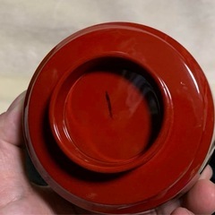 朱 手提盆付き切立小吸椀の画像