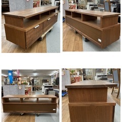 ジモティー限定価格！S135⭐ 東京インテリア購入品 ローボード+キャビネット２点セット 幅150+50cm USED 綺麗 の画像