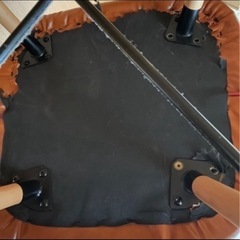 レザー調ダイニングチェアソファ キャメルブラウンの画像
