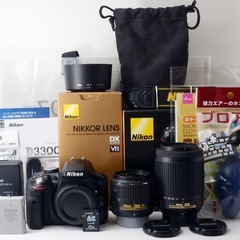 超初心者向け！Nikon D3300★純正Wズームレンズキット★スマホ転送  1ヶ月動作補償あり！ 安心の補償付き発送！ 送料無料！の画像