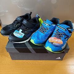 【新品】子供用シューズ　２足セット（19cm、瞬足、スーパースター）