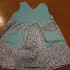 ハンドメイド　ジャンパースカート　サイズ90　小花柄の画像