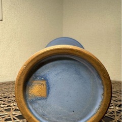 配送可能　秘色窯造 花瓶　華道具　花入　花器　釜印あり　茶道具　骨董　古道具　アンティーク　古董　古玩　花器の画像