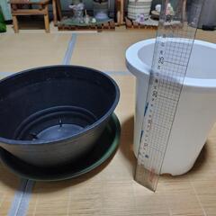 （お話中）お値下げ！鉢、鉢カバー、花かご色々セット（大）観葉植物等にの画像