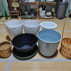 鉢、鉢カバー、花かご色々セット（大）観葉植物等に