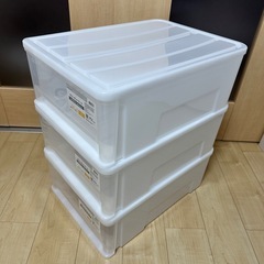 【3つまとめて】ニトリ クローゼットケース カラーボックス 収納ケース クリアの画像