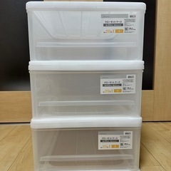 【3つまとめて】ニトリ クローゼットケース カラーボックス 収納ケース クリアの画像