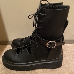 SNIDEL レースアップショートブーツ　ブラック　Lの画像
