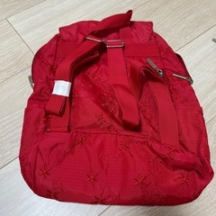 JAL リュック　レッド　外ポケットの画像