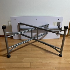 昇降式 ガラステーブル 二段使用 1200×600　の画像