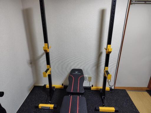 ハーフラック、インクラインベンチ、Tバーローアタッチメント、マットのセット ハーフラック、インクラインベンチ、Tバーローアタッチメント