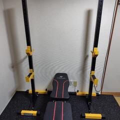 【土日限定割引】ボディーメーカーハーフラック、GOGOJUMPインクラインベンチ、zawick Tバーローアタッチメント、bodytechマットの画像