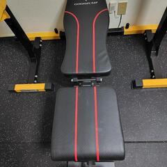 【土日限定割引】ボディーメーカーハーフラック、GOGOJUMPインクラインベンチ、zawick Tバーローアタッチメント、bodytechマットの画像
