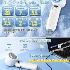 ハンディファン 冷却プレート搭載 携帯扇風機 冷感 手持ち扇風機 5000mAhの画像