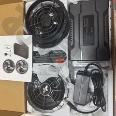 ①　45V 超高出力 40000mAh 大容量 空調作業服 ファンバッテリーセット 235L/S暴風ファン 5段階風速調節 熱中症対策の画像