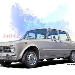 【額縁入りイラスト】ALFAROMEO GIULIA1300TI...